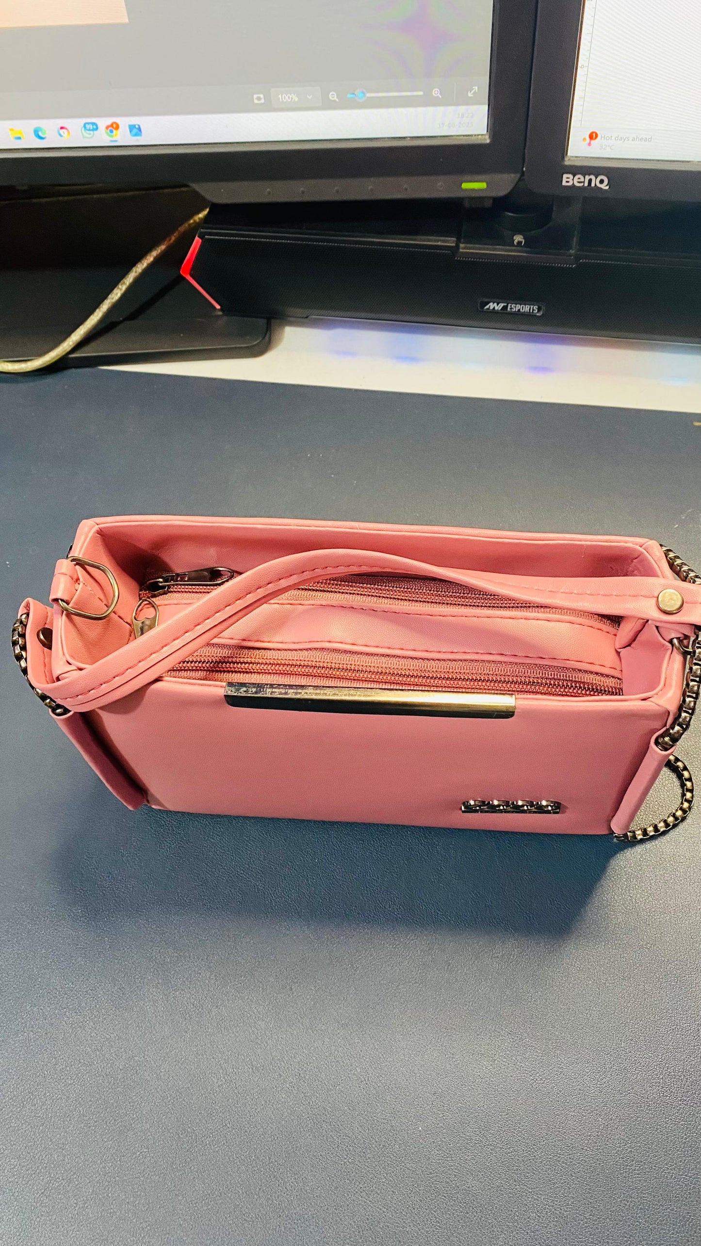 Casual Pink Italian Sling Bag For Women