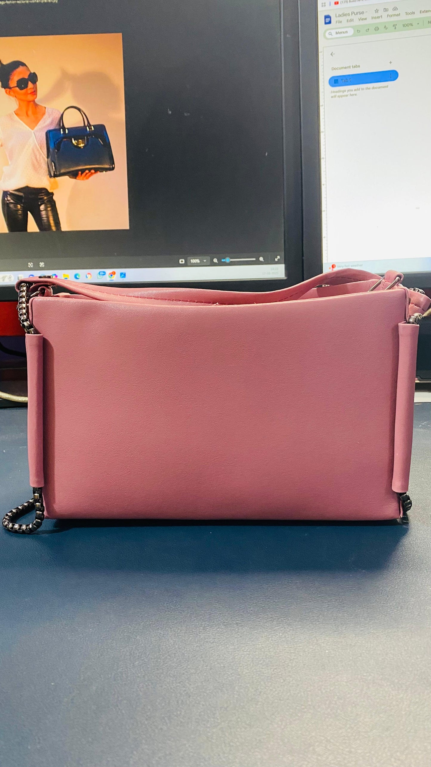 Casual Pink Italian Sling Bag For Women